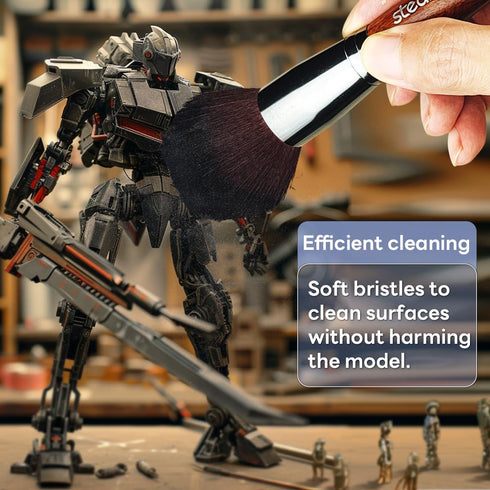 Stedi Model Cleaning Brush Kit - Hobby Making Tools with 2 Soft and 1 Stiff Figure Duster Brush for Statues and Crafts