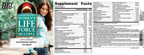 Source Naturals Women's Life Force Multiple - Daily Multivitamin & Immune Health Supplement - 180 Tablets