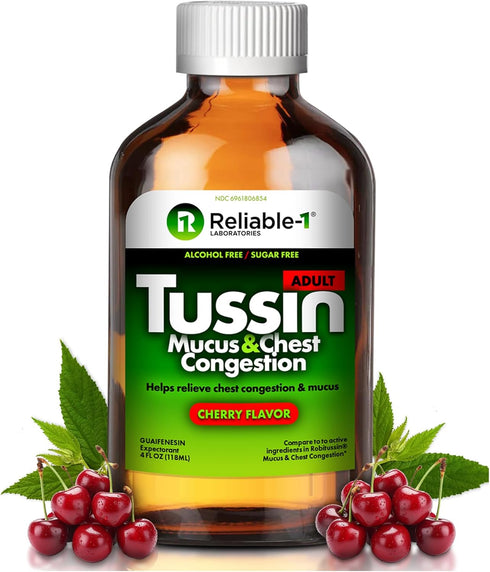 Tussin Adult Strength Mucus & Chest Congestion Relief (Natural Cherry Flavor) Guaifenesin Expectorant Liquid