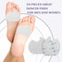 24 Pieces Foot Pads for Dancer, Self-Adhesive Felt Cushion Pads for Ball of Feet Pain Relief (White)