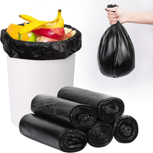 Classycoo Trash Bags, 100 Count, 6 Gallon Extra Thick Leak Proof Garbage Bags for Home Office Trash Can, Black