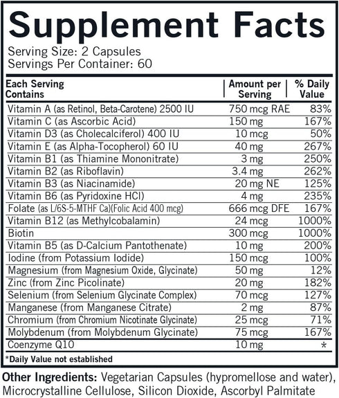 Kirkman - Children's Multivitamin & Mineral - 120 Capsules - with 5-MTHF - Potent Broad Spectrum Vitamin/Mineral Supplement - Hypoallergenic