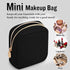 Nylon Mini Makeup Bag for Purse, Preppy Small Black Zipper Pouch, Waterproof Travel Coin Pouch for Women (Black)