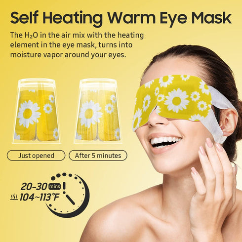 Steam Eye Mask, 10 Packs CHAMOMILE Heated Eye Mask, Self Heating Disposable SPA Warm Compress