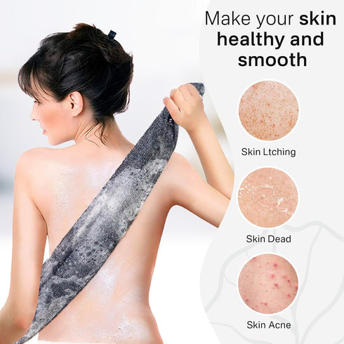 Yiclick 2 Pack Exfoliating Washcloth Towel, Body Scrubber Exfoliator, Loofah Sponge for Shower Bath