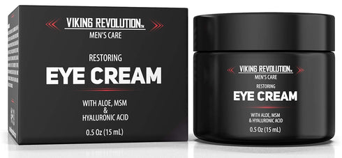 Viking Revolution Men's Eye Cream, Natural Anti-Aging Treatment, Reduces Dark Circles & Puffiness, 6ml