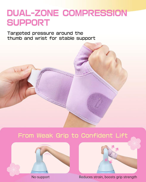 Wrist Brace for Carpal Tunnel with Soft Thumb Opening Adjustable Compression Wrist Support for Women Men, Pain Relief