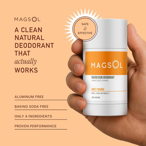 MAGSOL Natural Deodorant for Men & Women, Aluminum Free with Sweet Almond Oil & Beeswax, Baking Soda Free