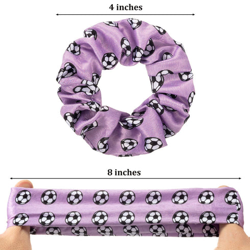 Poen 8 Pieces Colorful Soccer Hair Scrunchies, Elastic Bands, Ponytail Holders for Girls Women