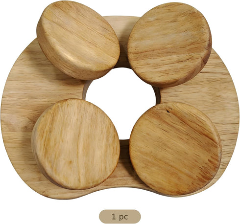 wkao 9.1 6.7 Wooden Sauna Headrest, Natural Wood Accessories, Neck Relax, Lumbar Support, x in, Breathable Hollow