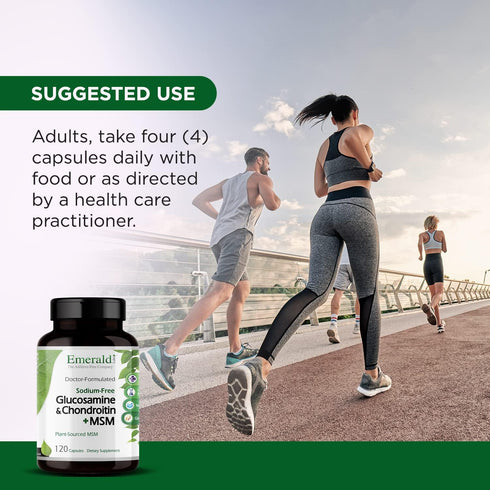 EMERALD LABS Glucosamine Chondroitin with MSM - Dietary Supplement for Healthy Joints, 120 Capsules