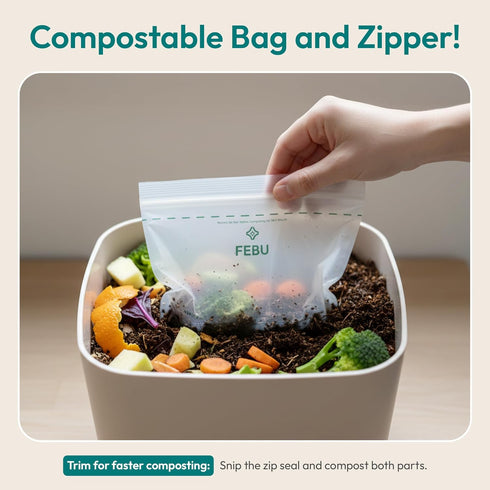 Pack, 260 Count 90 90 50 30 FEBU Compostable Food Storage Bags Variety | Compostable & Biodegradable | PFAS & BPA Free