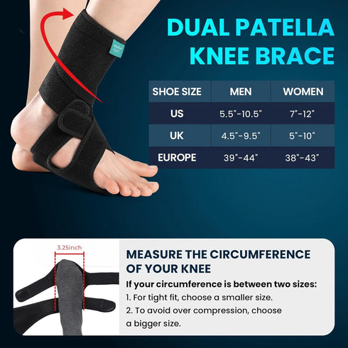 Welnove Foot Drop Support Brace, AFO Ankle Stabilizer for Improved Walking, Aiding Foot Control in Cases of Drop Foot