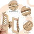 Sisiaipu 6 Pcs 4 Inch Big Hair Claw Clips for Women, Nonslip Square Rectangle Acrylic Banana Jaw Clips - Brown
