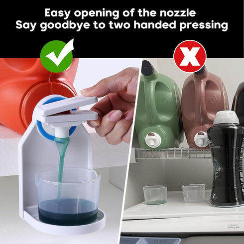 Laundry Detergent Cup Holder, Nozzle Upgraded Labor-Saving Switch, No More Messy Laundry Detergent