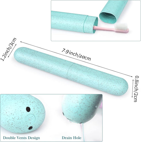 Hooqict 4 Pack Travel Toothbrush Case - Portable Toothbrush Holder for Traveling, Camping, Home, School
