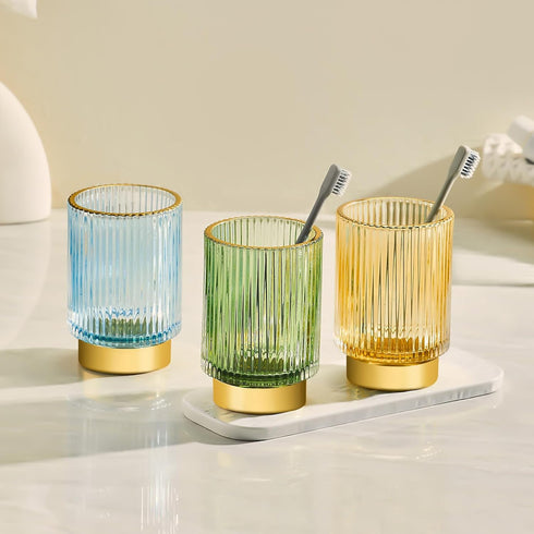 Makeup Brush Holder Organizer, Multifunctional Vintage Glass Cup for Desk, Toothbrush Holders, Pen Holder