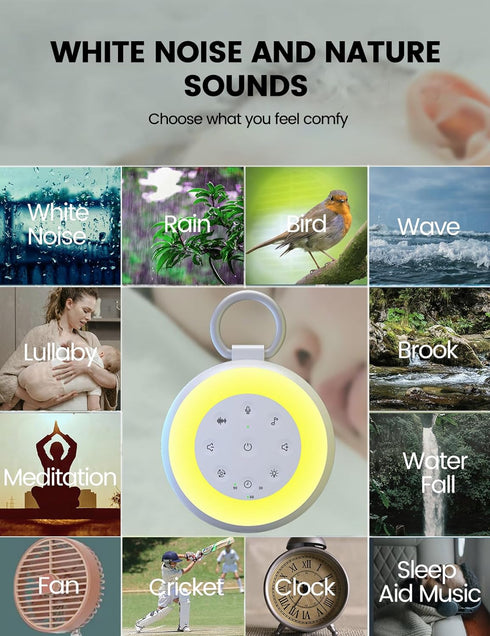 SA18 24 Vaydeer White Noise Machine with Recording - Portable Sound Machine & Bluetooth Speaker for Baby Adults