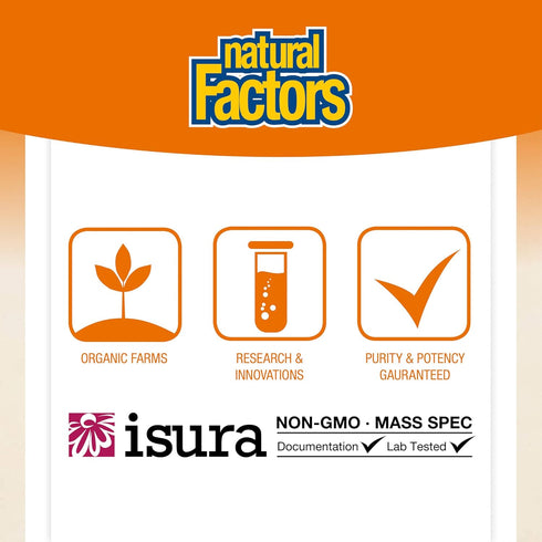 Natural Factors Vitamin C 500 mg Kids Chewable - 90 Wafers - Tangy Orange, Vegan, Non-GMO