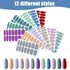 Maitys 168 Pcs Nail Stickers, 12 Sheets Full Wrap Polish Strips, Glitter Self Adhesive DIY Gel Nail Strips for Holiday