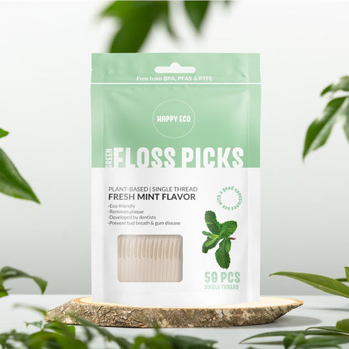 Biodegradable Floss Picks, 200pcs Natural Vegan Sustainable Dental Floss, Shred Resistant and Nontoxic