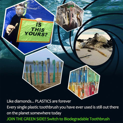 Biodegradable Bamboo Toothbrushes, 10 Piece BPA Free Soft Bristles, Natural, Eco-Friendly, Compostable