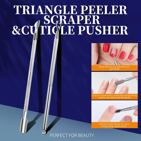 Teenitor Nail Soaking Bowl, Gel Polish Dip Powder Remover, Manicure Tools, Cuticle Remover, Nail Brush, Pusher