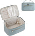 Wandering Nature Makeup Bag - Travel Organizer for Women in Eco Vegan Leather, Grayish Blue