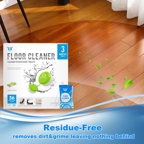 YGY Floor Cleaning Tablets, Compatible with Tineco iFLOOR, 36 Pack, Deep Clean & Deodorize, Lemongrass Scent