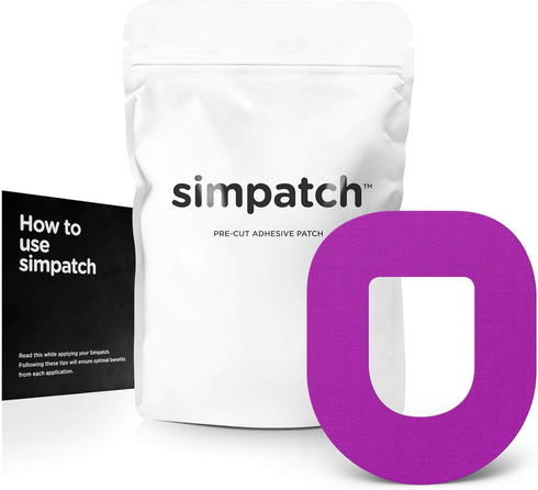 SIMPATCH Adhesive Patch for OmniPod - Pack of 25, Multiple Colors Available (Purple)