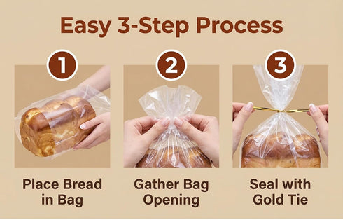 Pack 100 Packaging 100 6x3x15-Inch Wowfit Bread Poly Bags of Entirely Transparent Clear Bakery Bags Bread Bags