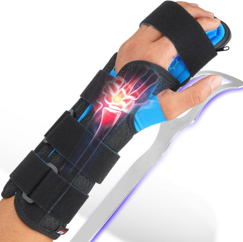FEATOL Resting Hand Splint, Night Immobilizer with Removable Splints for Carpal Tunnel, Stroke Recovery, Arthritis