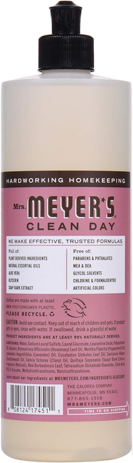 Mrs. Meyer's Clean Day Liquid Dish Soap, 16 Ounce Rosemary Scent (Pack of 2)