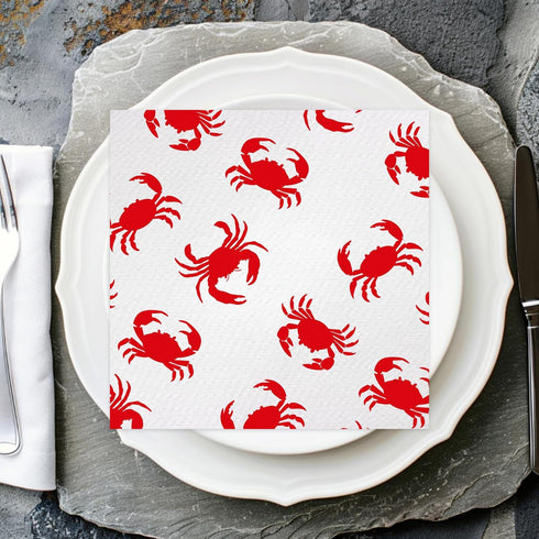 Lcnjscgo 50 Count 13 13 Inch Crab Napkins, x Disposable Paper Napkins for Crab Boil Birthday Party, Seafood Dinner
