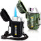 2 Pack Waterproof Lighter, Outdoor Windproof Dual Arc Butane Electric USB Rechargeable Flameless Plasma Lighter