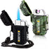 2 Pack Waterproof Lighter, Outdoor Windproof Dual Arc Butane Electric USB Rechargeable Flameless Plasma Lighter