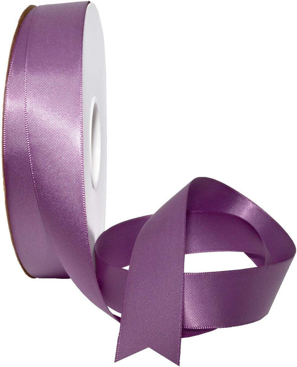 Morex Ribbon Double Face Satin Ribbon 7/8" X 50 YD Amethyst for Gift Wrapping Birthday Gift Cards Crafts