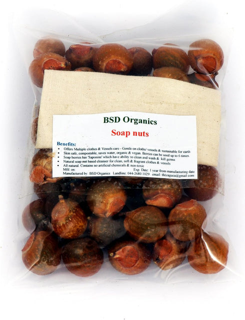 Soap Nuts (Reetha, Areetha) - 200 Grams (Free Pouch) (0.44 Pounds)
