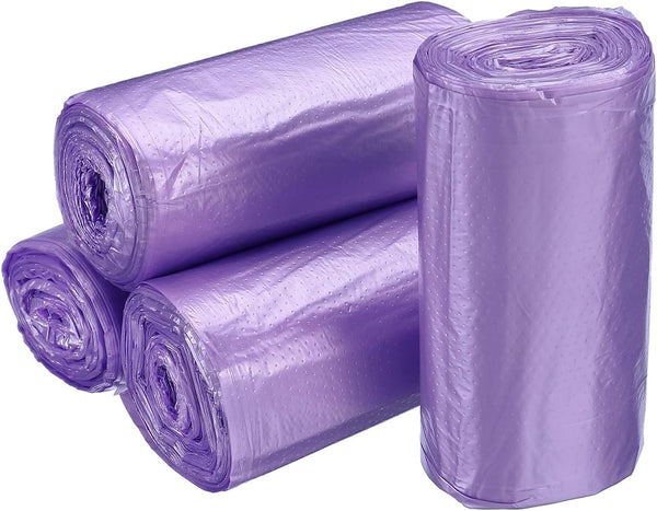 MECCANIXITY Small Trash Bags, 0.5 Gallon Garbage Bags for Mini Trash Can, Purple, 4 Rolls, 120 Counts