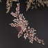 Wedding Rose Gold Rhinestone Crystal Flower Hair Comb, Bridal Headpiece for Women and Girls