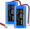 Palowextra 2 Pack 3.7V ICR18650 Lithium ion Rechargeable Battery 5200mAh 1S2P with JST