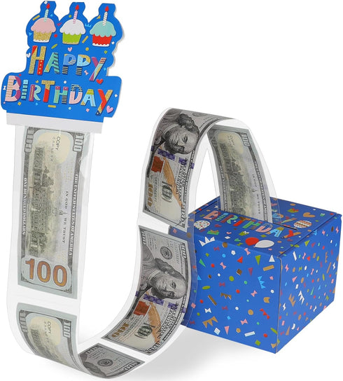 Keencopper 48Pcs Birthday Money Box for Cash Gift, Surprise Money Roll Gift Box with Pull Out Card and Bags
