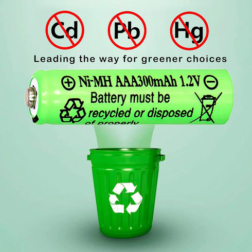 Lombaour 1.2v 300mAh Light(10 Packs) NIMH AAA Long Life Low Self Discharge Batteries,Triple A Rechargeable Pre-Charged
