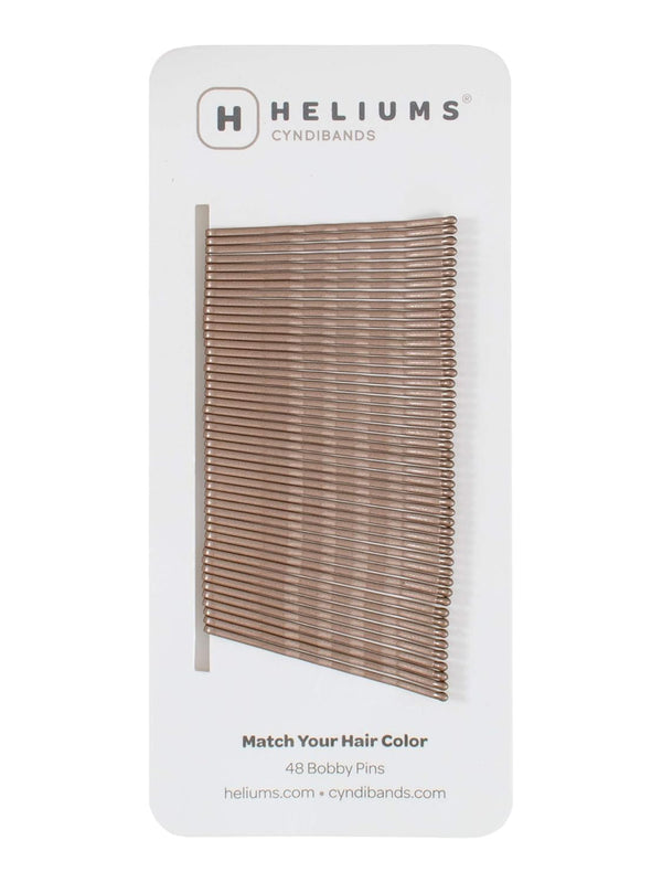 Heliums Bobby Pins - Light Brown - 2 Inch Wavy Hair Pins, 48 Count for Light Brown and Dark Blonde Hair