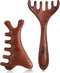 Skrfren 2 Pcs Wooden Scalp Massage Comb Wooden Scalp Massage Tool Head Massager