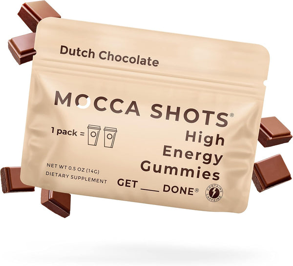 SGC Seattle Gummy Company Caffeine Energy Gummies, 12-Pack Dutch Chocolate Mocca Chews, Vegan, 200mg Caffeine