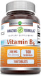 Amazing Formulas Vitamin B6 Pyridoxine, 200 mg, 100 Tablets, Non-GMO, Gluten Free, Made in USA
