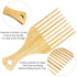 2-Piece Bamboo Comb Set for Afro Hair, Natural Anti-Static Picks for Curly, Thick Hair, Eco-Friendly Styling Solution