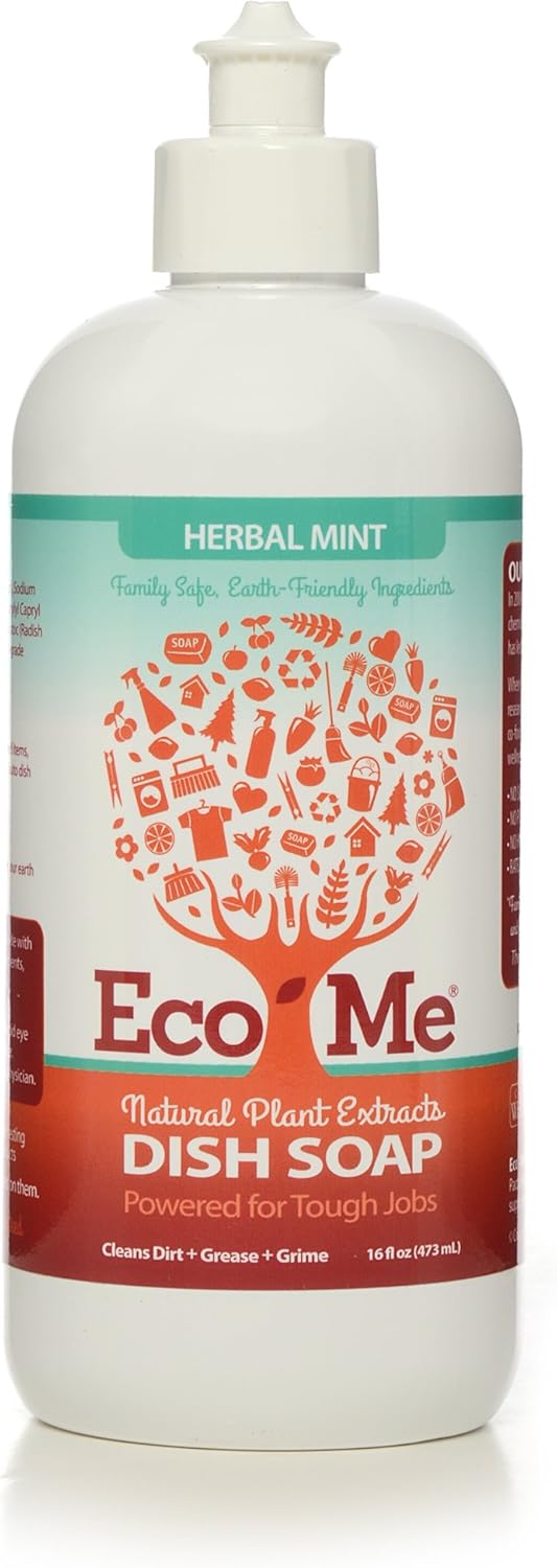 EcoMe Dish Soap Liquid, 16 oz, Herbal Mint