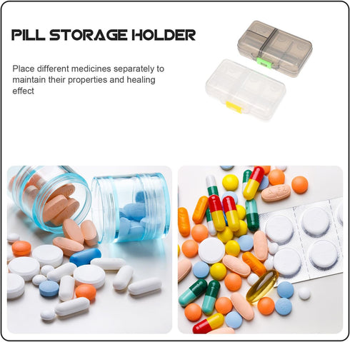 SOPOTUTU 2pcs, 9-Compartment Portable Medicine Organizer Box Weekly Pill Container, Large Capacity Travel Medicine Case